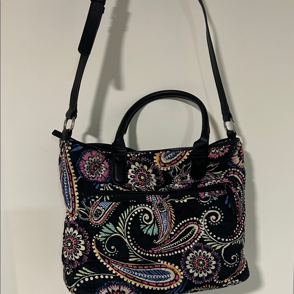 Vera Bradley Black Multicolor Paisley Shoulder Bag